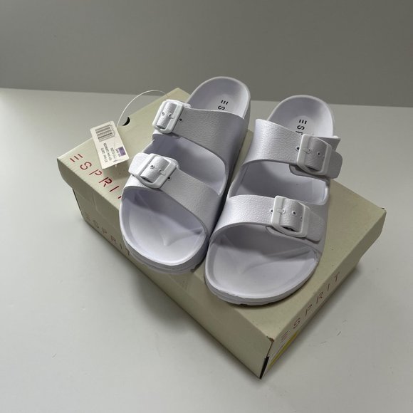 ESPRIT Women's Clearwater 2 Adjustable Band Slides White Size 8 NWT and Box - Picture 3 of 7